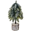 Clayre & Eef 65573 Sapin de Noël artificiel effet neige 11x11x25 cm
