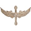 Clayre & Eef 6H2384 Décoration murale 48x3x31 cm Croix vintage en forme daile blanc or