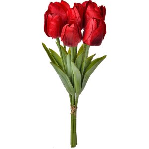 Clayre & Eef 6PL0276 Fleur artificielle Tulipes 10x10x32 cm rouge