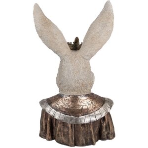 Clayre & Eef 6PR4138 Décoration Lapin avec couronne 23x18x40 cm