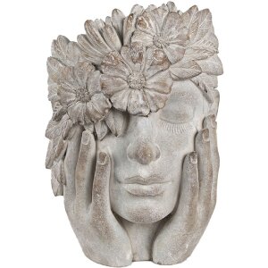 Clayre & Eef 6TE0500 Pot de fleurs femme fleur gris...