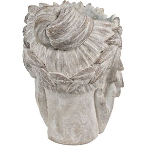 Clayre & Eef 6TE0500 Pot de fleurs femme fleur gris 27x22x31 cm