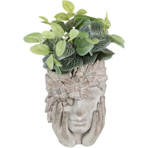 Clayre & Eef 6TE0500 Pot de fleurs femme fleur gris 27x22x31 cm