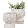 Clayre & Eef 6TE0511M Pot de fleurs blanc Ø 18x17 cm