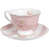 Clayre & Eef SWRKS Tasse à café avec soucoupe 12x9x6 cm 200 ml