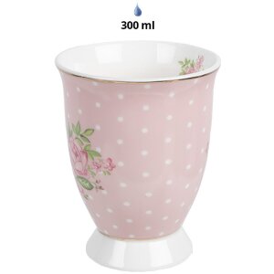Clayre & Eef SWRMU-2 Tasse Porcelaine Rose Violet 12x8x10cm 300ml