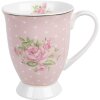 Clayre & Eef SWRMU-2 Tasse Porcelaine Rose Violet 12x8x10cm 300ml