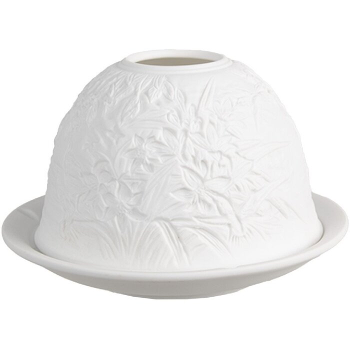 Clayre & Eef 6CE1825 Porte-bougie à chauffe-plat Porcelaine Ø12x8cm Blanc