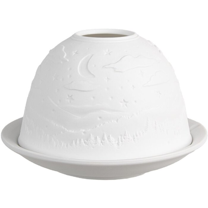 Clayre & Eef 6CE1815 Bougeoir blanc Ø 12x8 cm Porcelaine style campagnard