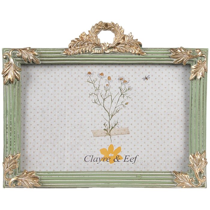Clayre & Eef 2F1140 Cadre photo vert or 17x2x14 cm 10x15 cm