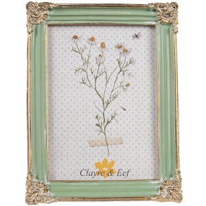 Clayre & Eef 2F1141 Cadre photo 16x2x21 cm Vert Doré Style Bohème