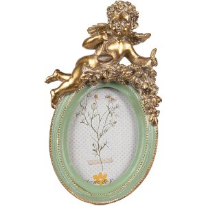 Clayre & Eef 2F1145 Cadre photo vert or 10x3x16 cm 6x9 cm