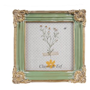 Clayre & Eef 2F1149 Cadre photo vert or 13x2x13 cm 10x10 cm