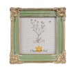 Clayre & Eef 2F1149 Cadre photo vert or 13x2x13 cm 10x10 cm