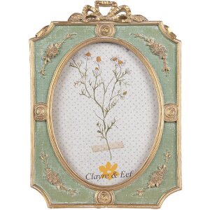 Clayre & Eef 2F1154 Cadre photo Vert Doré 16x2x24 cm 13x18 cm