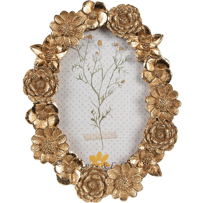 Clayre & Eef 2F1156 Cadre photo 10x15 cm Or Ovale