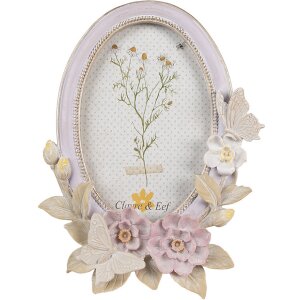 Clayre & Eef 2F1102 Cadre photo Ovale Violet Beige...