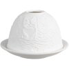 Clayre & Eef 6CE1808 Porte-bougie à chauffe-plat motif chat Ø 12x8 cm Blanc
