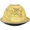 Clayre & Eef 6CE1809 Bougeoir en porcelaine Chat Ø 12x8 cm Blanc