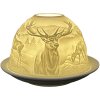 Clayre & Eef 6CE1812 Porte-bougie à chauffe-plat Ø 12x8 cm Blanc Porcelaine Design Cerf