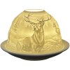 Clayre & Eef 6CE1812 Porte-bougie à chauffe-plat Ø 12x8 cm Blanc Porcelaine Design Cerf