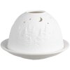 Clayre & Eef 6CE1817 Porte-bougie à chauffe-plat Ø 12x8 cm Arbre blanc