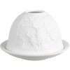 Clayre & Eef 6CE1818 Porte-bougie à chauffe-plat Cerfs Ø 12x8 cm Blanc