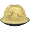 Clayre & Eef 6CE1818 Porte-bougie à chauffe-plat Cerfs Ø 12x8 cm Blanc