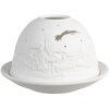 Clayre & Eef 6CE1819 Porte-bougie à chauffe-plat Ø 12x8 cm Blanc Paysage dhiver