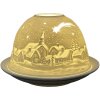 Clayre & Eef 6CE1819 Porte-bougie à chauffe-plat Ø 12x8 cm Blanc Paysage dhiver