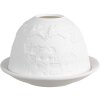 Clayre & Eef 6CE1820 Porte-bougies à réchaud Porcelaine blanche Ø 12x8 cm Noël