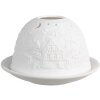 Clayre & Eef 6CE1823 Porte-bougies à réchaud Hiver Ø 12x8 cm Blanc