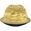 Clayre & Eef 6CE1823 Porte-bougies à réchaud Hiver Ø 12x8 cm Blanc
