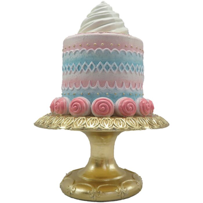 Clayre & Eef 6PR4221 Décoration Gâteau Rose Bleu Ø 15x22 cm