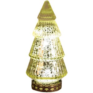 Clayre & Eef 6GL4569GR Arbre de Noël avec LED Vert Ø 7x16 cm
