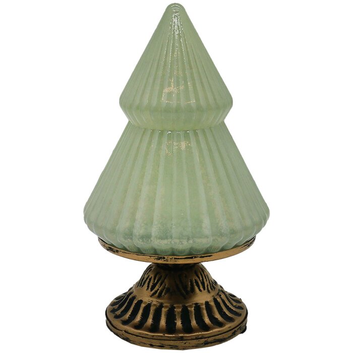Clayre & Eef 6GL4581 Arbre de Noël avec LED Vert Ø 10x18 cm