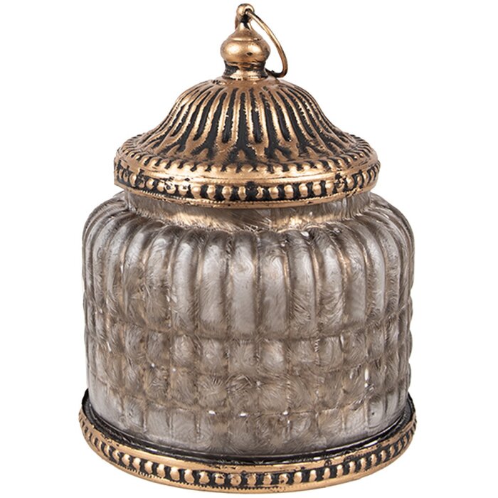 Clayre & Eef 6GL4598 Décoration en verre avec LED Ø 10x13 cm Style vintage