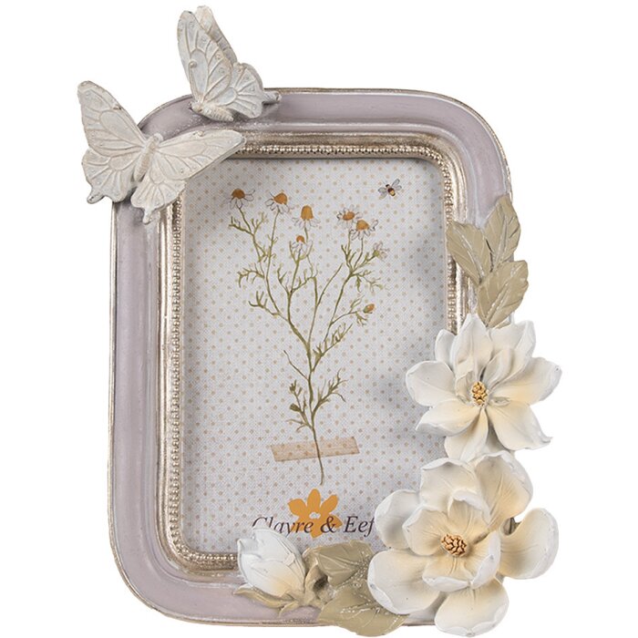 Clayre & Eef 2F1117 Cadre photo Violet Argent 17x3x23 cm 10x15 cm