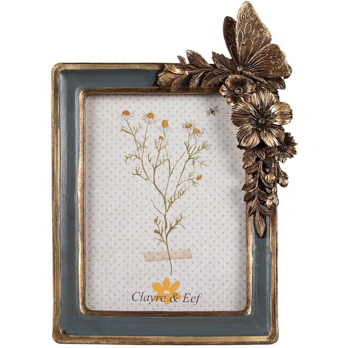 Clayre & Eef 2F1124 Cadre photo or-bleu 16x3x23 cm / 10x15 cm
