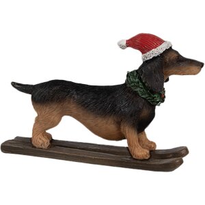 Clayre & Eef 6PR4173 Décoration Statue chien teckel 10x3x7 cm