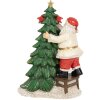 Clayre & Eef 6PR4179 Père Noël avec arbre de Noël LED 15x10x22 cm