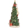 Clayre & Eef 6PR4179 Père Noël avec arbre de Noël LED 15x10x22 cm