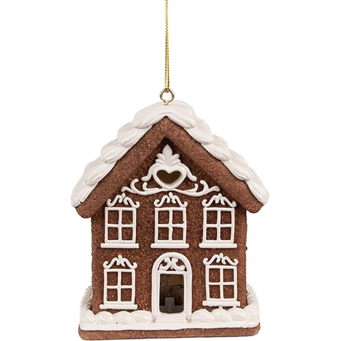 Clayre & Eef 6PR4358 Décoration Pendentif Maison avec LED 8x6x10 cm