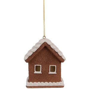 Clayre & Eef 6PR4358 Décoration Pendentif Maison avec LED 8x6x10 cm