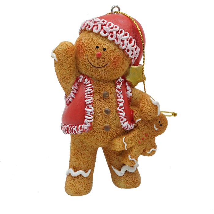 Clayre & Eef 6PR4336 Décoration Suspension Bonhomme de pain dépices 6x4x9 cm
