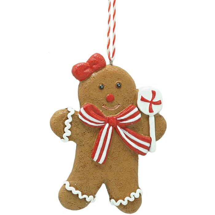 Clayre & Eef 6PR4338 Décoration Suspension Bonhomme de pain dépices 8x1x10 cm