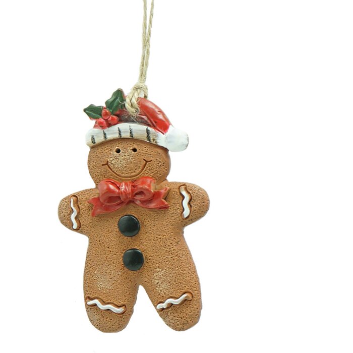 Clayre & Eef 6PR4339 Décoration Suspension Bonhomme de pain dépices 6x1x8 cm