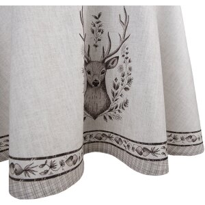 Clayre & Eef GTW07 Nappe motif cerf beige Ø 170 cm