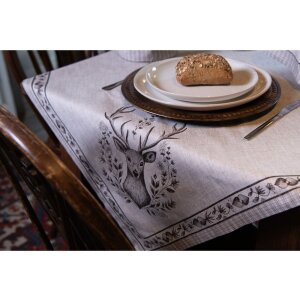 Clayre & Eef GTW07 Nappe motif cerf beige Ø 170 cm