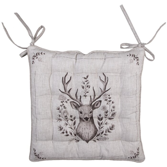 Clayre & Eef GTW29 Coussin de chaise avec mousse motif cerf 40x40x4 cm
